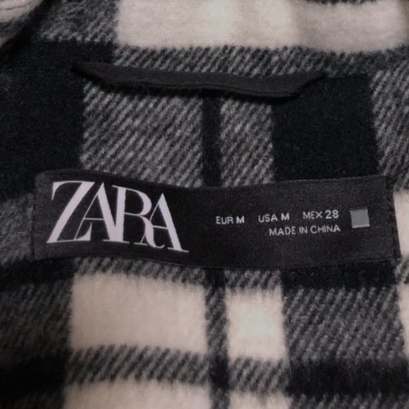 ZARA Black and White Plaid Oversized Shacket - Picture 11 of 13